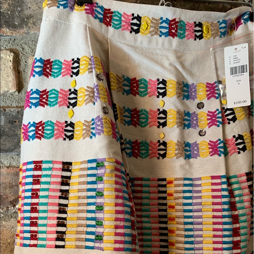 🆕NWT rare Anthropologie Rainbow Beaded Skirt - Picture 3 of 8